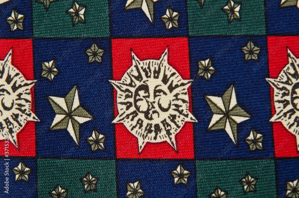 Closeup view of pattern neck tie
