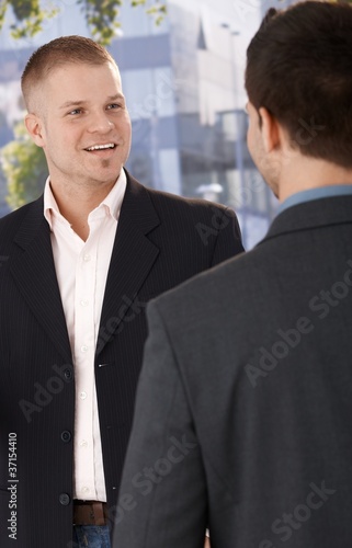 Two businessmen meeting