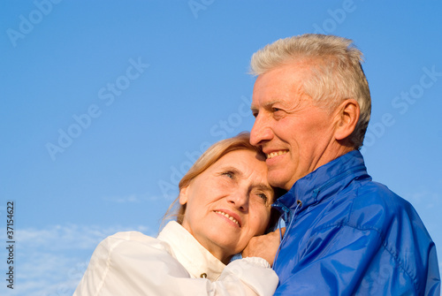 elderly couple at nature