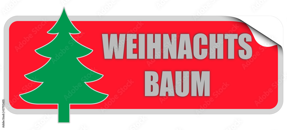 WB-Sticker rot eckig curl oben WEIHNACHTSBAUM WB-Sticker rot eckig curl oben WEIHNACHTSBAUM