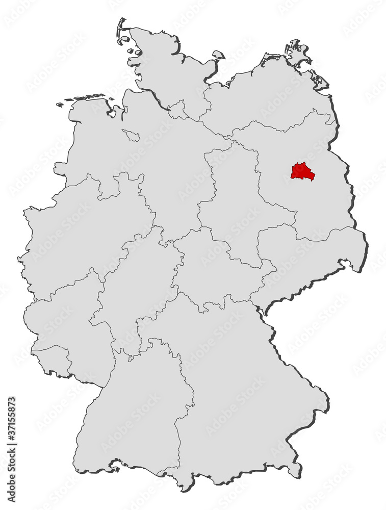 Map of Germany, Berlin highlighted