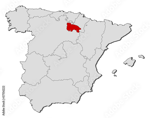Map of Spain  La Rioja highlighted