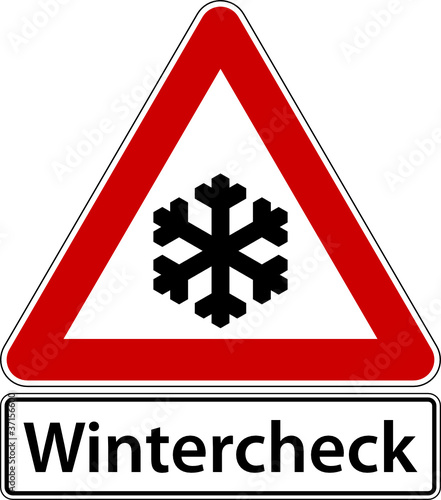 Wintercheck Schild Zeichen Frost Winter Check Symbol