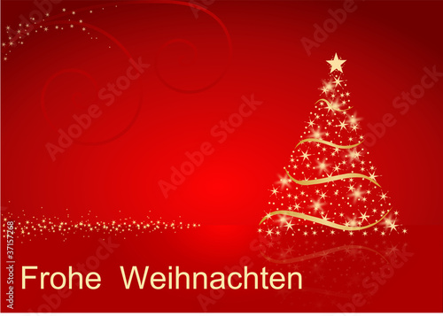 Weihnachtsbaum auf rotem Grund