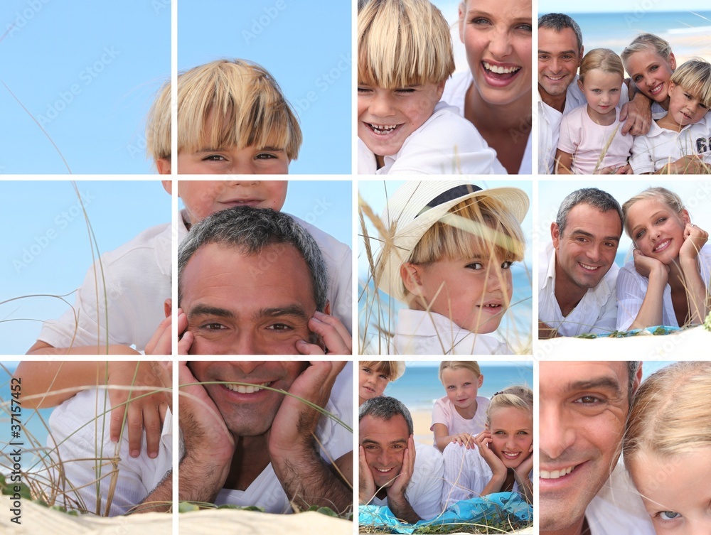 Fototapeta premium Family at the beach