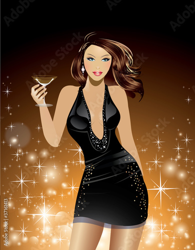 Beautiful Woman Holding Cosmopolitan Cocktail