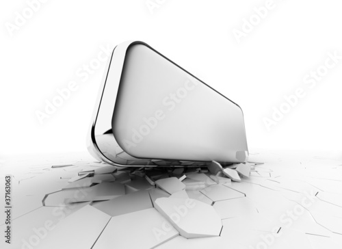 chromic billboard crashing white surface photo