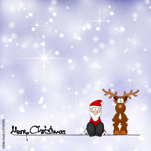 santa claus with reindeer II