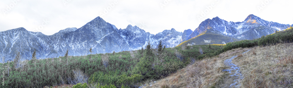 Fototapeta premium Panorama, High Tatras,Bielo Pleso, Slovakia