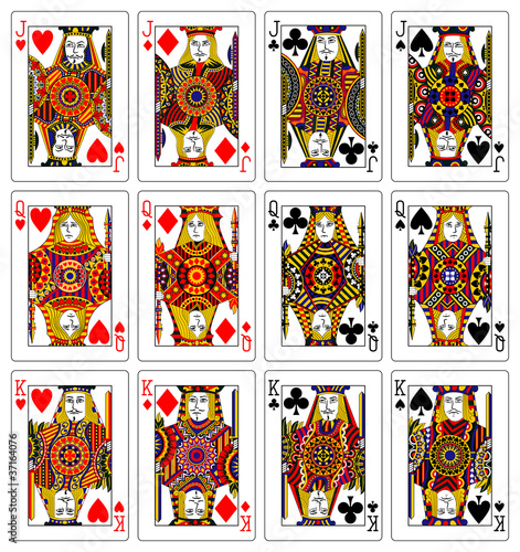 jacks queens kings playing cards 62x90 mm