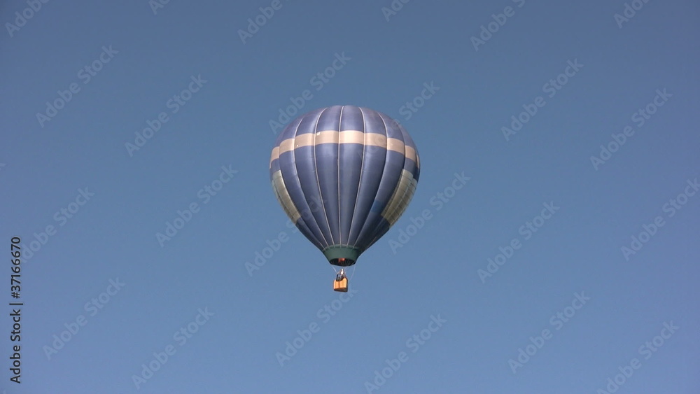 Hot air balloon in flight