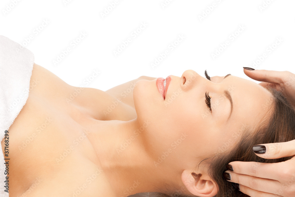 beautiful woman in massage salon beautiful woman in massage salon