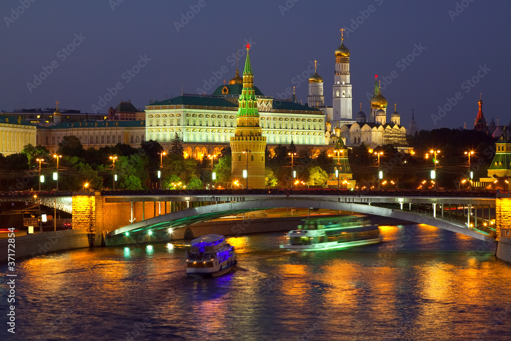 Moscow Kremlin   in night. Russia
