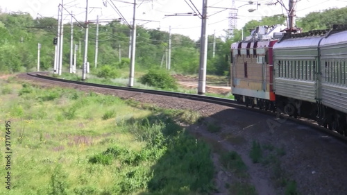 The train goes on railway