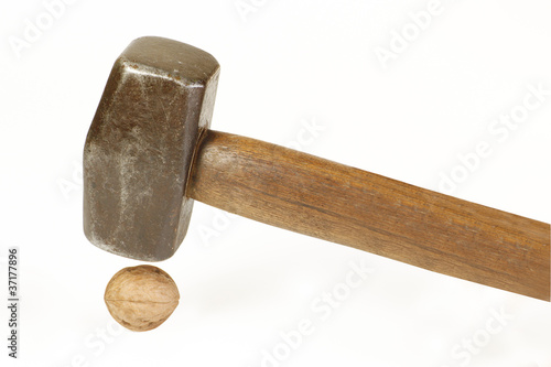 sledge hammer and walnut