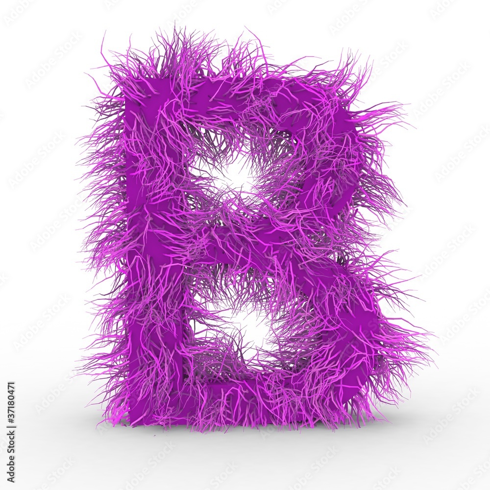 Texteffekt Haare Pink Buchstabe B