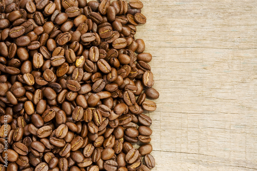 Fototapeta premium coffee beans with copy space