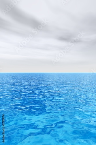 High resolution blue water and sky