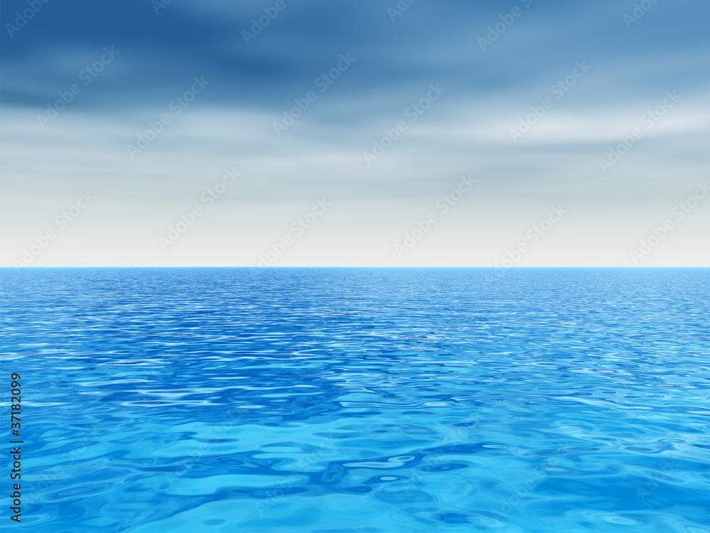 Fototapeta premium High resolution blue water and sky