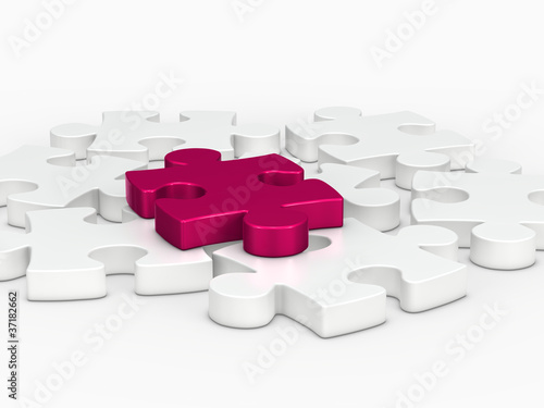 3d pink puzzle piece