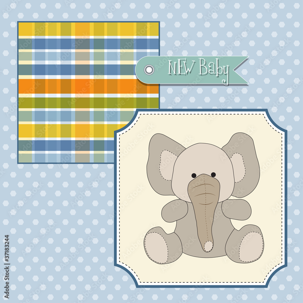 new baby card with elephant new baby card with elephant