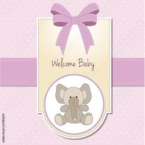 baby girl announcement card