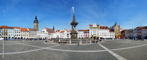 Panorama of the central square of Ceske Budejovice photo
