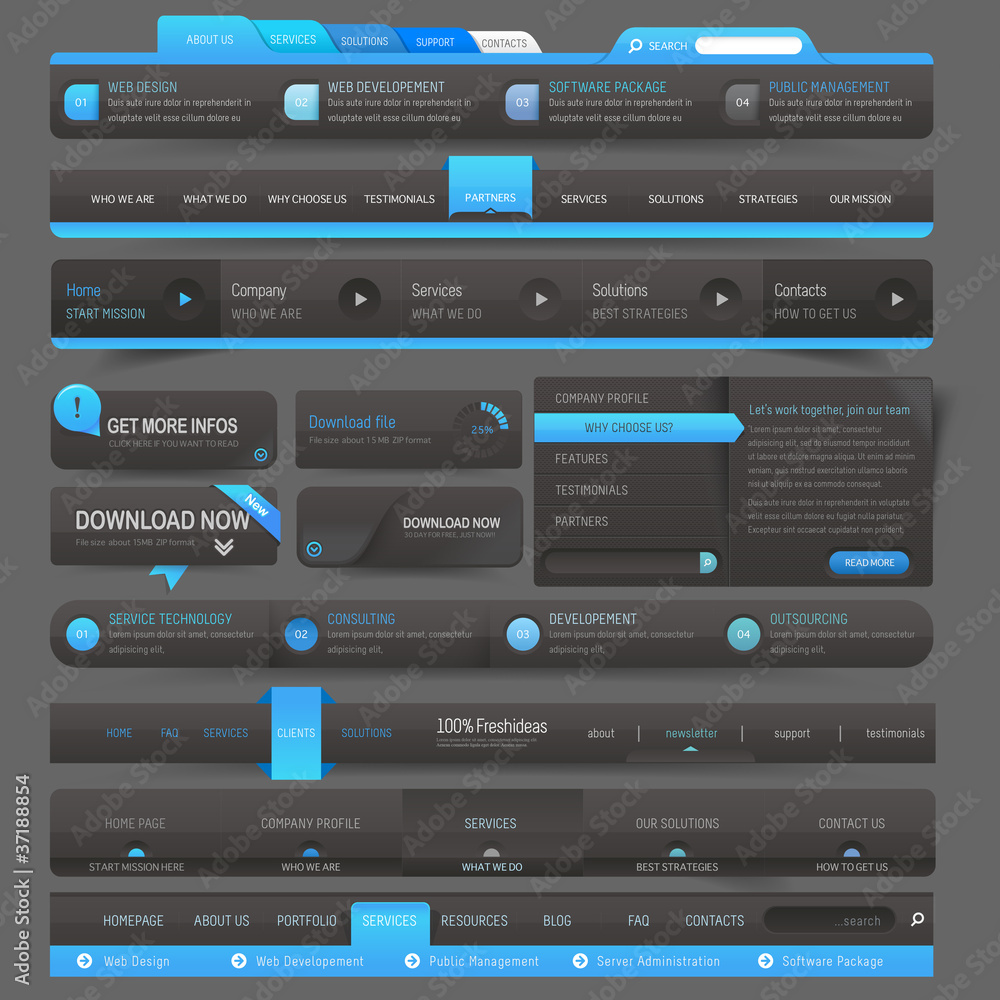 Web site design template navigation elements Web site design template navigation elements