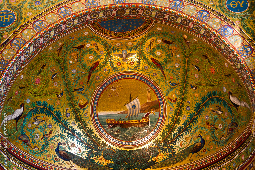 boat mosaics Notre Dame de la Garde Marseille