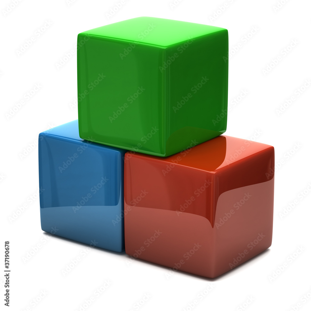 Fototapeta premium Pyramid of cubes 3d