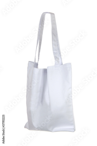small white cotton bag isolated on white