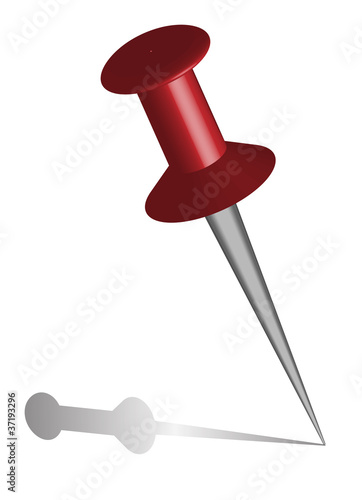 Tall red vector stickpin or pushpin