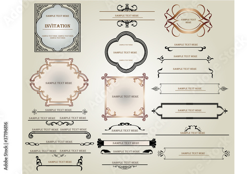 Set og  frame in vintage style