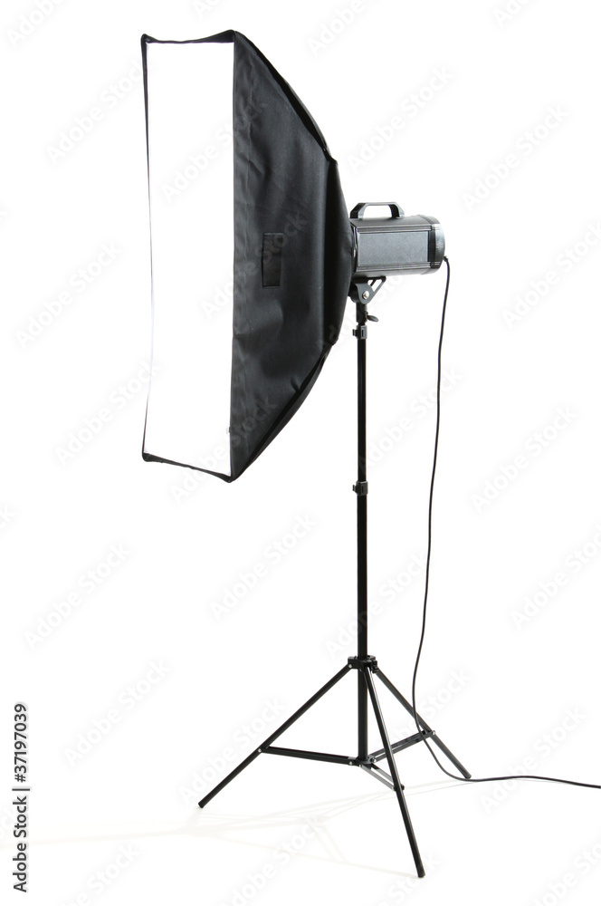 Studio flash on white background Studio flash on white background
