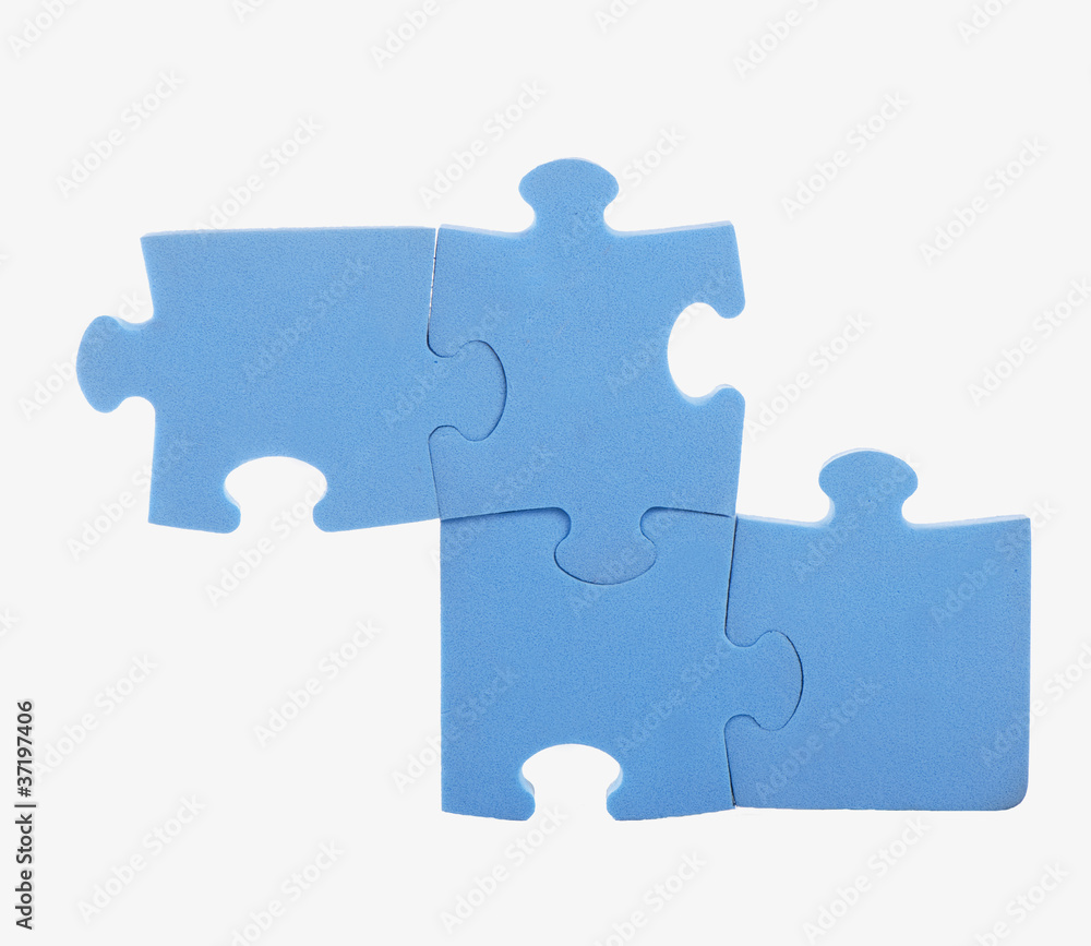 elements puzzle of blue colour isolated on white elements puzzle of blue colour isolated on white