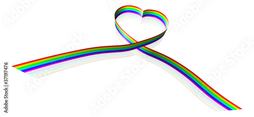 Rainbow coloured heart shap...
