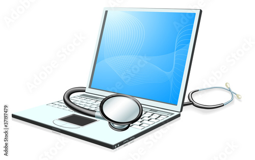 Laptop pc computer health check concept