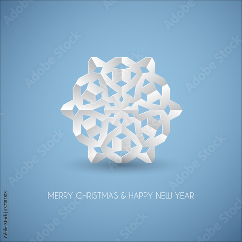 Vector white paper christmas snowflake