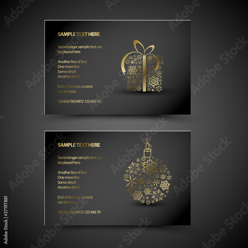 Set of vector christmas / New Year cards