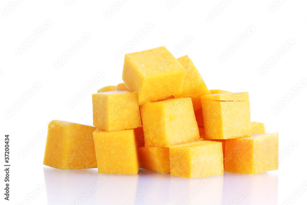 sliced pumpkin isolated on white sliced pumpkin isolated on white