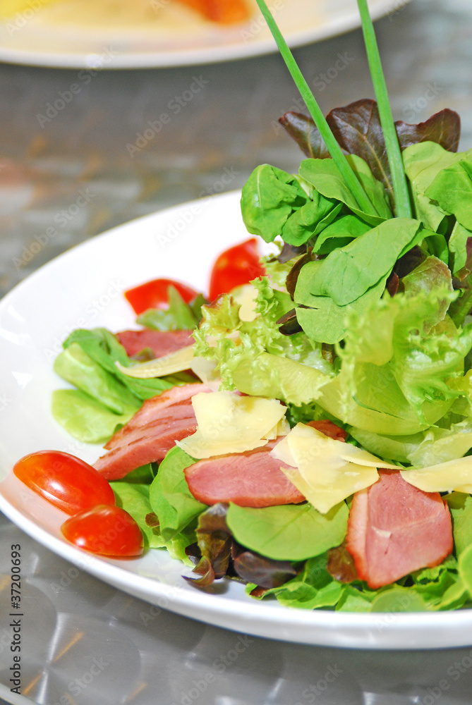 greens salad close up