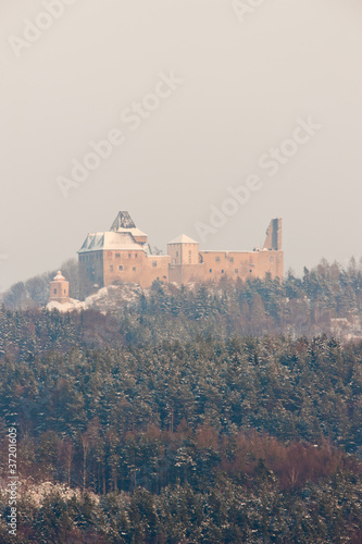 Lipnice nad Sazavou Castle in winter  Czech Republic