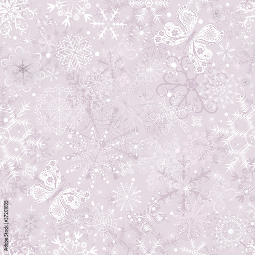 Gentle pink seamless Christmas pattern