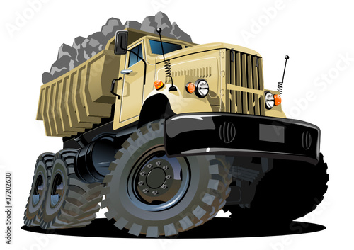 Vector cartoon dump truck