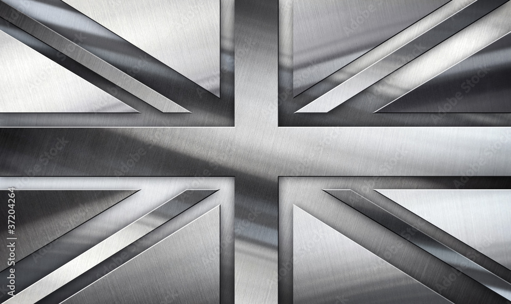 Obraz premium Silver Flag Of British