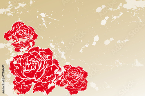 Old vintage background with roses