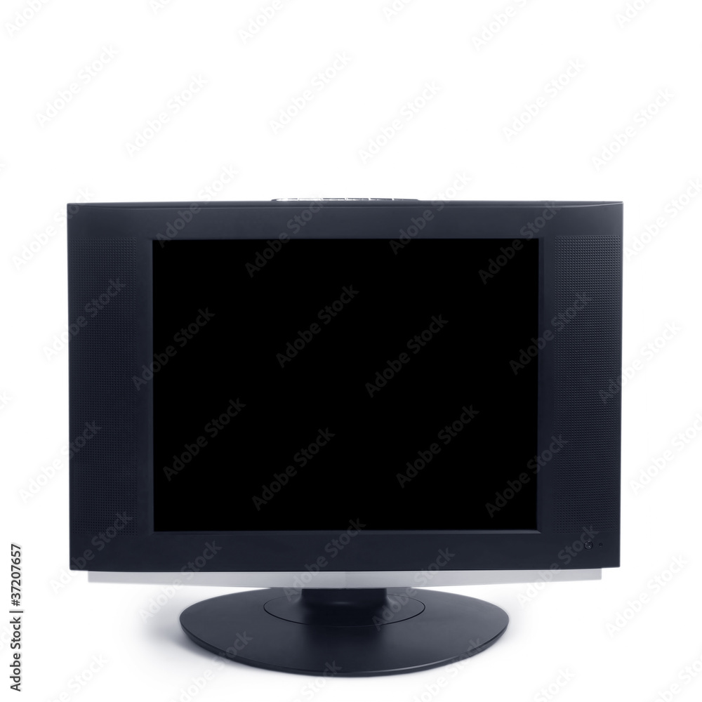 computer black screen isolated on white background computer black screen isolated on white background
