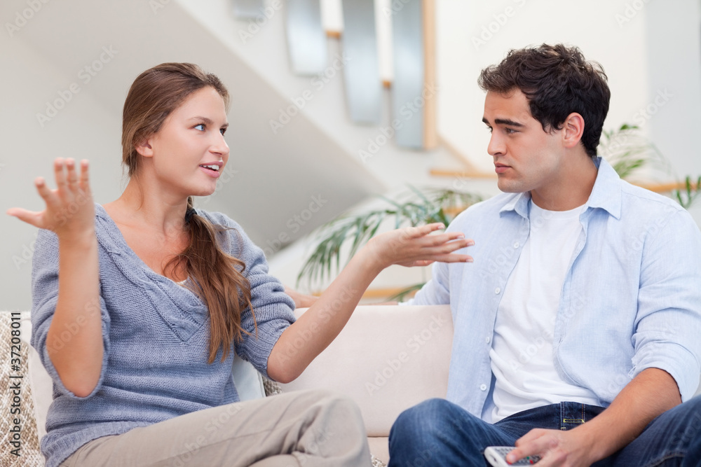 Angry couple having an argument Angry couple having an argument