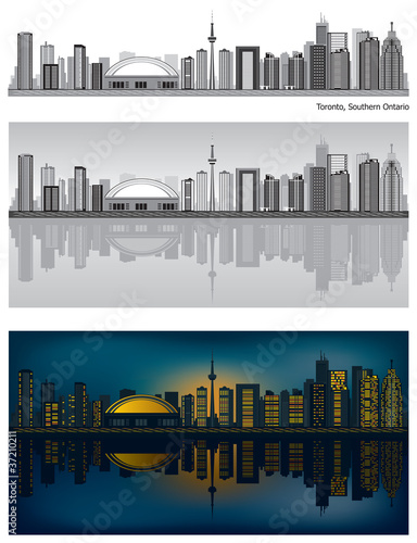 Toronto skyline with reflection in water