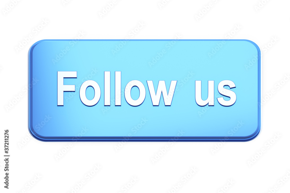 Blue button with Follow Us text Blue button with Follow Us text